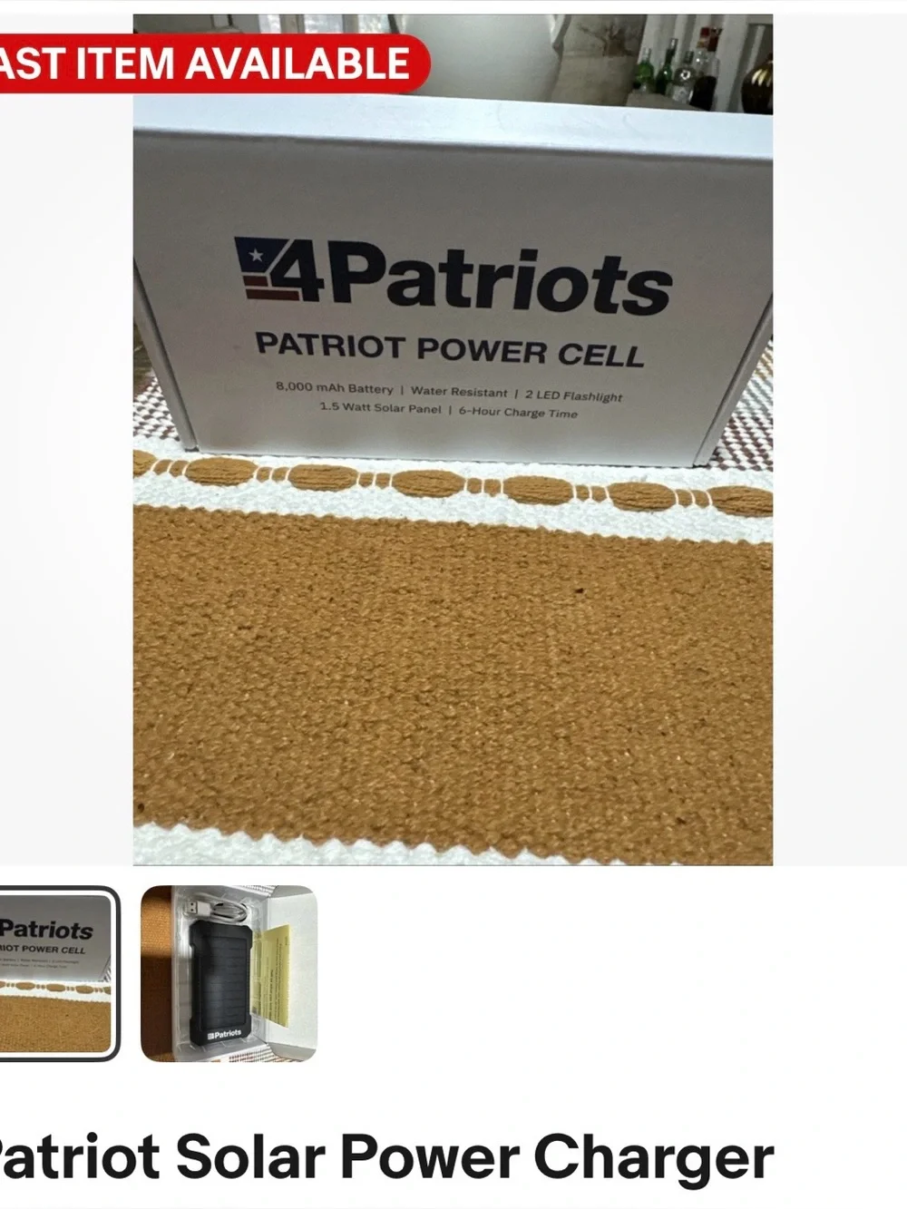 Patriot Power Cell Solar Charger - Black